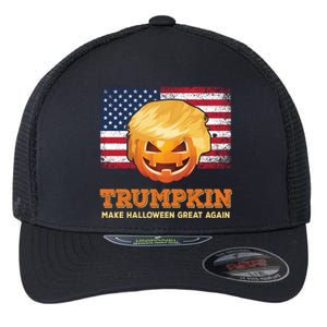 Trumpkin Make Halloween Great Again President Trump Pumpkin Gift Flexfit Unipanel Trucker Cap