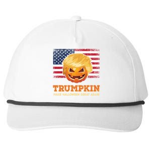 Trumpkin Make Halloween Great Again President Trump Pumpkin Gift Snapback Five-Panel Rope Hat