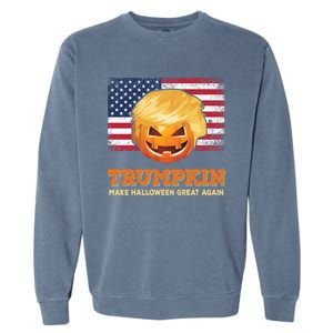 Trumpkin Make Halloween Great Again President Trump Pumpkin Gift Garment-Dyed Sweatshirt