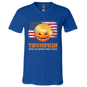 Trumpkin Make Halloween Great Again President Trump Pumpkin Gift V-Neck T-Shirt