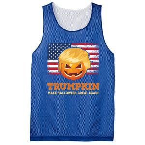 Trumpkin Make Halloween Great Again President Trump Pumpkin Gift Mesh Reversible Basketball Jersey Tank