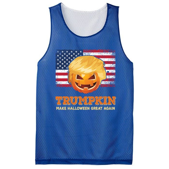 Trumpkin Make Halloween Great Again President Trump Pumpkin Gift Mesh Reversible Basketball Jersey Tank