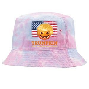 Trumpkin Make Halloween Great Again President Trump Pumpkin Gift Tie-Dyed Bucket Hat