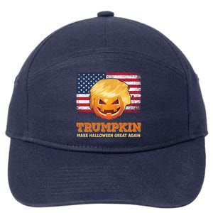 Trumpkin Make Halloween Great Again President Trump Pumpkin Gift 7-Panel Snapback Hat