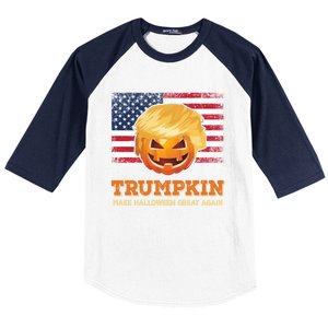 Trumpkin Make Halloween Great Again President Trump Pumpkin Gift Baseball Sleeve Shirt