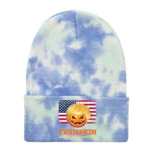 Trumpkin Make Halloween Great Again President Trump Pumpkin Gift Tie Dye 12in Knit Beanie