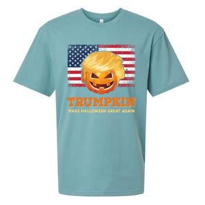 Trumpkin Make Halloween Great Again President Trump Pumpkin Gift Sueded Cloud Jersey T-Shirt