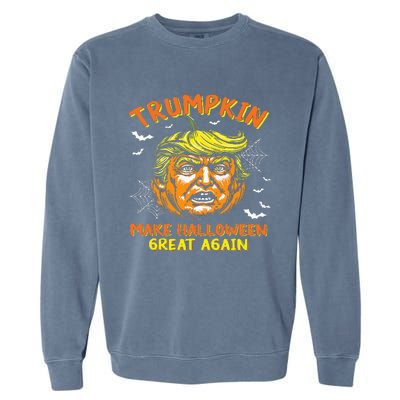 Trumpkin Make Halloween Great Again Funny Trump 2024 Usa Garment-Dyed Sweatshirt