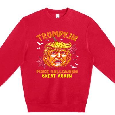 Trumpkin Make Halloween Great Again Funny Trump 2024 Usa Premium Crewneck Sweatshirt