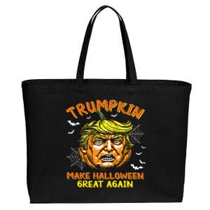 Trumpkin Make Halloween Great Again Funny Trump 2024 Usa Cotton Canvas Jumbo Tote