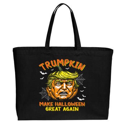 Trumpkin Make Halloween Great Again Funny Trump 2024 Usa Cotton Canvas Jumbo Tote