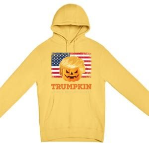 Trumpkin Make Halloween Great Again President Trump Pumpkin Gift Premium Pullover Hoodie