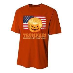 Trumpkin Make Halloween Great Again President Trump Pumpkin Gift Performance Sprint T-Shirt