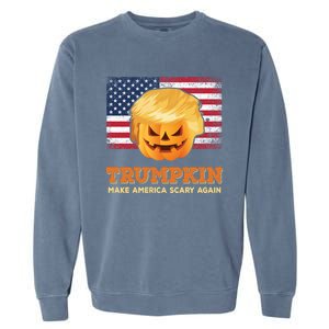 Trumpkin Make Halloween Great Again President Trump Pumpkin Gift Garment-Dyed Sweatshirt