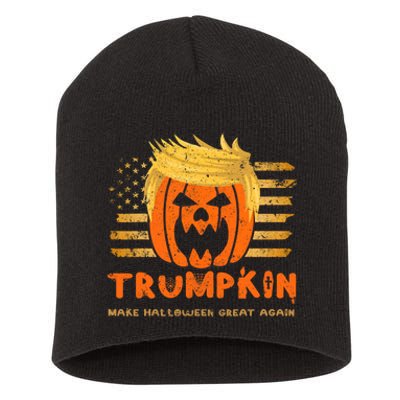 Trumpkin Make Halloween Great Again Funny Trump 2024 Short Acrylic Beanie