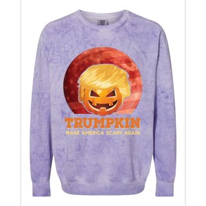 Trumpkin Make Halloween Great Again President Trump Pumpkin Gift Colorblast Crewneck Sweatshirt