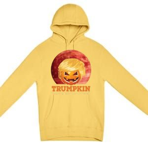 Trumpkin Make Halloween Great Again President Trump Pumpkin Gift Premium Pullover Hoodie