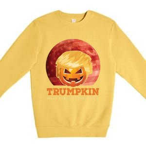 Trumpkin Make Halloween Great Again President Trump Pumpkin Gift Premium Crewneck Sweatshirt