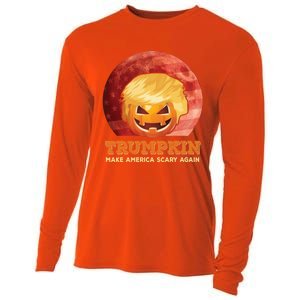 Trumpkin Make Halloween Great Again President Trump Pumpkin Gift Cooling Performance Long Sleeve Crew