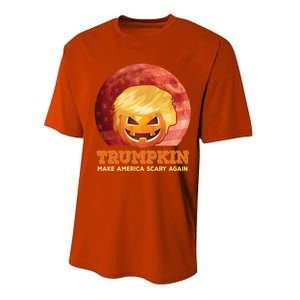 Trumpkin Make Halloween Great Again President Trump Pumpkin Gift Performance Sprint T-Shirt