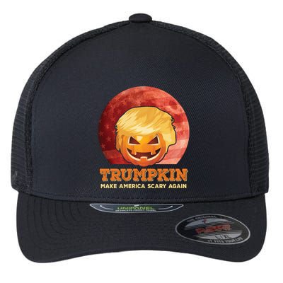 Trumpkin Make Halloween Great Again President Trump Pumpkin Gift Flexfit Unipanel Trucker Cap