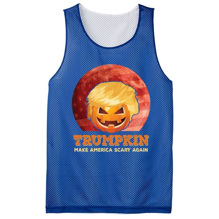 Trumpkin Make Halloween Great Again President Trump Pumpkin Gift Mesh Reversible Basketball Jersey Tank