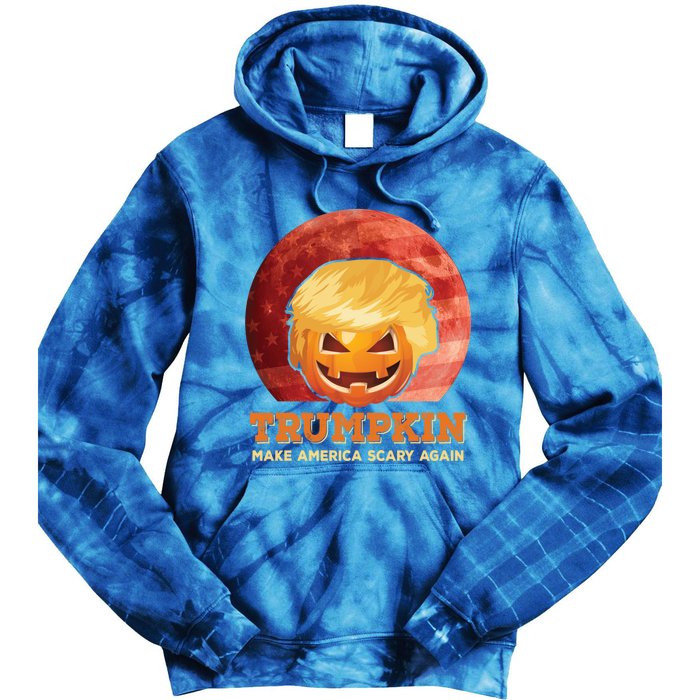 Trumpkin Make Halloween Great Again President Trump Pumpkin Gift Tie Dye Hoodie