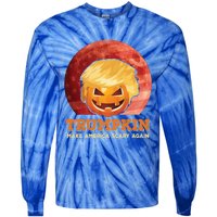 Trumpkin Make Halloween Great Again President Trump Pumpkin Gift Tie-Dye Long Sleeve Shirt