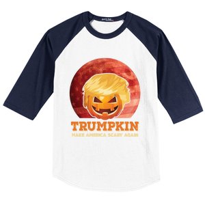 Trumpkin Make Halloween Great Again President Trump Pumpkin Gift Baseball Sleeve Shirt