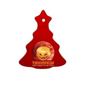 Trumpkin Make Halloween Great Again President Trump Pumpkin Gift Ceramic Tree Ornament