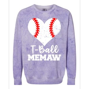 Tgiftball Memaw Heart Funny Tee Ball Memaw Gift Colorblast Crewneck Sweatshirt