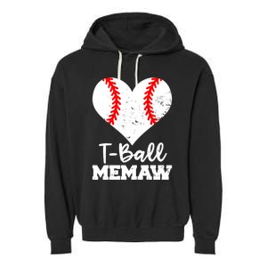 Tgiftball Memaw Heart Funny Tee Ball Memaw Gift Garment-Dyed Fleece Hoodie