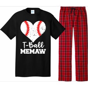 Tgiftball Memaw Heart Funny Tee Ball Memaw Gift Pajama Set