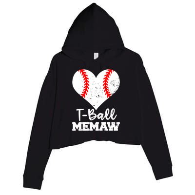 Tgiftball Memaw Heart Funny Tee Ball Memaw Gift Crop Fleece Hoodie