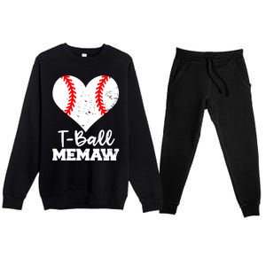 Tgiftball Memaw Heart Funny Tee Ball Memaw Gift Premium Crewneck Sweatsuit Set