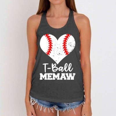 Tgiftball Memaw Heart Funny Tee Ball Memaw Gift Women's Knotted Racerback Tank