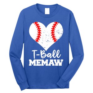 Tgiftball Memaw Heart Funny Tee Ball Memaw Gift Long Sleeve Shirt