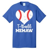 Tgiftball Memaw Heart Funny Tee Ball Memaw Gift Tall T-Shirt