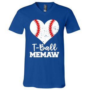 Tgiftball Memaw Heart Funny Tee Ball Memaw Gift V-Neck T-Shirt