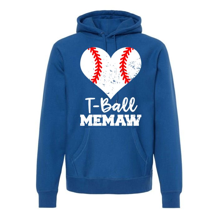 Tgiftball Memaw Heart Funny Tee Ball Memaw Gift Premium Hoodie