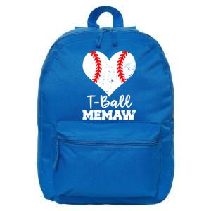 Tgiftball Memaw Heart Funny Tee Ball Memaw Gift 16 in Basic Backpack