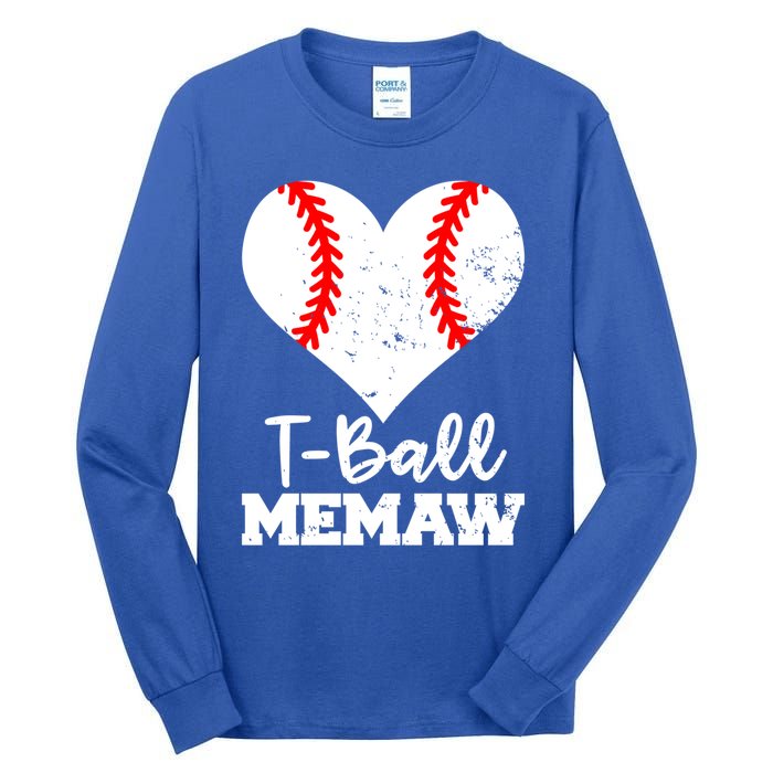 Tgiftball Memaw Heart Funny Tee Ball Memaw Gift Tall Long Sleeve T-Shirt