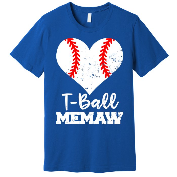 Tgiftball Memaw Heart Funny Tee Ball Memaw Gift Premium T-Shirt