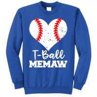 Tgiftball Memaw Heart Funny Tee Ball Memaw Gift Tall Sweatshirt