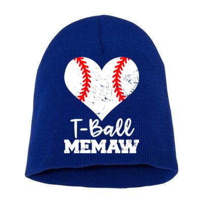 Tgiftball Memaw Heart Funny Tee Ball Memaw Gift Short Acrylic Beanie