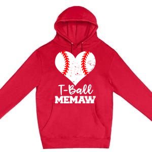 Tgiftball Memaw Heart Funny Tee Ball Memaw Gift Premium Pullover Hoodie