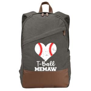 Tgiftball Memaw Heart Funny Tee Ball Memaw Gift Cotton Canvas Backpack