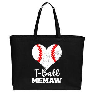 Tgiftball Memaw Heart Funny Tee Ball Memaw Gift Cotton Canvas Jumbo Tote