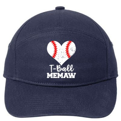 Tgiftball Memaw Heart Funny Tee Ball Memaw Gift 7-Panel Snapback Hat