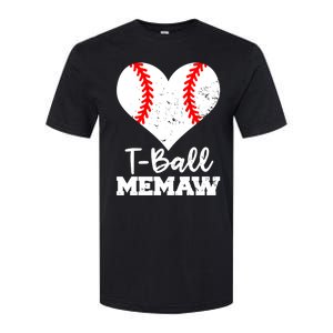 Tgiftball Memaw Heart Funny Tee Ball Memaw Gift Softstyle CVC T-Shirt